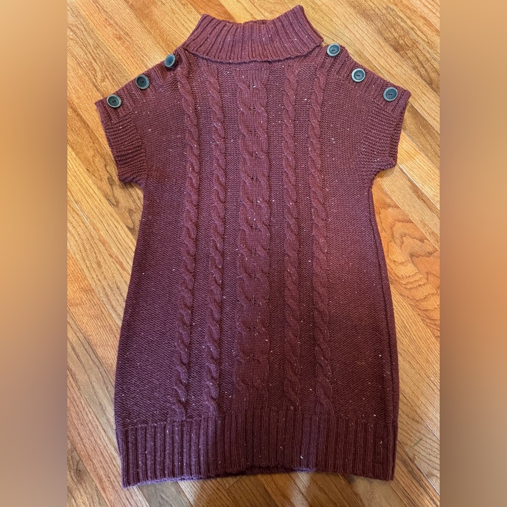 Ruff Hewn maroon and cream cable knit sweater.